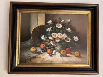 Stilleven met bloemen, incl. lijst - opruiming beschikbaar voor biedingen