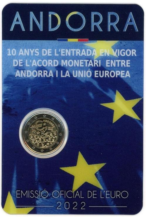 Andorra 2022 - 10 jr euro overeenkomst EU - 2 euro CC - BU, Timbres & Monnaies, Monnaies | Europe | Monnaies euro, Série, 2 euros