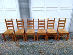 Chaises rustiques en bois de chêne et paille, Maison & Meubles, Chaises, Enlèvement, Utilisé, Bois, Cinq, Six Chaises ou plus