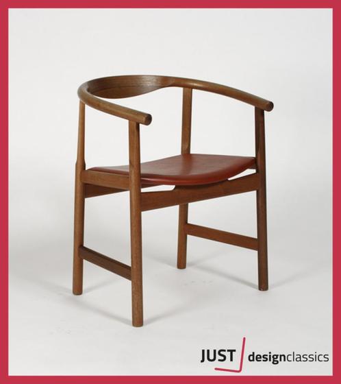 PP Mobler Wegner PP203 Roodbruin Leder (voorraad:8), Huis en Inrichting, Stoelen, Ophalen