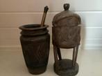 Pots en bois à motif africain, Antiquités & Art, Enlèvement ou Envoi