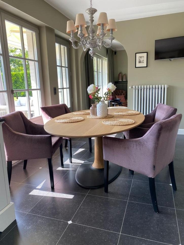 stoelen, Huis en Inrichting, Stoelen, Zo goed als nieuw, Vijf, Zes of meer stoelen, Hout, Stof, Overige kleuren, Ophalen