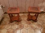lot de deux sellette en bois avec cannage, Ophalen