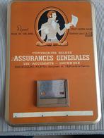 1950 plaque métal lithographie "ASSURANCES GENERALES Brux, Collections, Enlèvement ou Envoi
