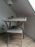 Vergrijsd eiken bijzettafel met afneembaar dienblad, Ophalen, Nieuw, 55 tot 75 cm, Landelijk
