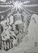 PABLO PICASSO / HOMME ALLONGE / ZW-W OFFSET / 101x72cm 1968, Antiek en Kunst, Ophalen of Verzenden