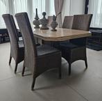 Travertijn eettafel, Huis en Inrichting, Tafels | Eettafels, Ophalen, Overige materialen, 50 tot 100 cm, Zo goed als nieuw