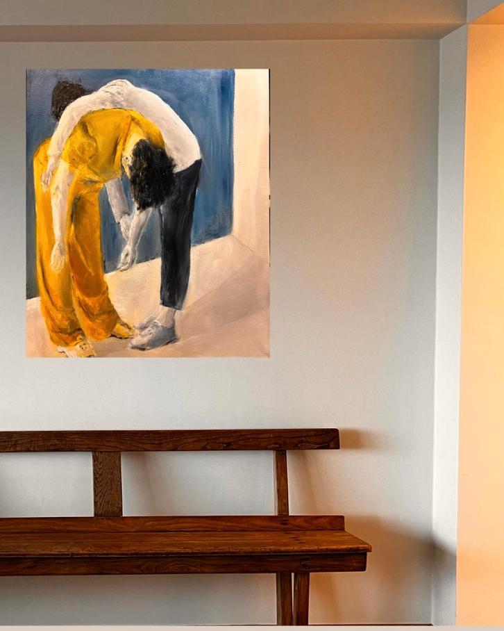 Schilderij peinture painting ‘Support2’ 120x100, Antiek en Kunst, Kunst | Schilderijen | Modern, Ophalen