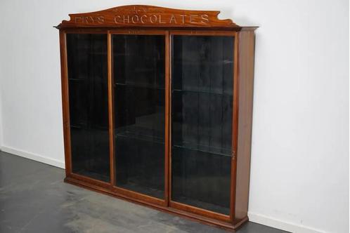Fry’s Chocolates Mahonie Winkelvitrine, Eind 19e Eeuw, Antiek en Kunst, Antiek | Meubels | Kasten