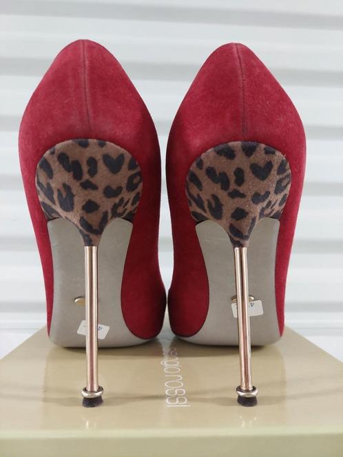 450C* Sergio ROSSI pumps luxe leer hoge hakken metaal (39), Kleding | Dames, Schoenen, Gedragen, Pumps, Rood, Verzenden