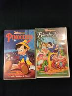 VHS Disney Pinocchio et Blanche Neige version française, Comme neuf, Tous les âges, Enlèvement ou Envoi, Dessins animés et Film d'animation