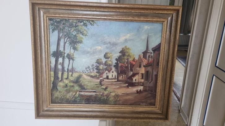 Schilderij gesigneerd door H. Degreve, Antiek en Kunst, Kunst | Schilderijen | Klassiek, Ophalen of Verzenden