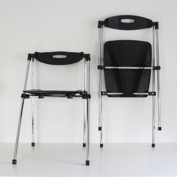 4 Vintage Sitland Ouverture Design stoelen Italy, Huis en Inrichting, Stoelen, Zo goed als nieuw, Vier, Kunststof, Metaal, Ophalen