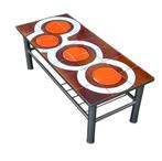 Vintage salontafel van keramiek en chroom uit de jaren 60, Ophalen, Zo goed als nieuw