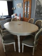 Antieke ovale tafel met wit verlengstuk, Antiek en Kunst, Ophalen