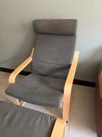 Ikea Poäng zitstoel met voetbank, Huis en Inrichting, Fauteuils, Ophalen, Gebruikt