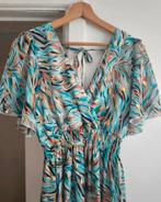 Turkooise damesjurk S M 36 38 lang goud, Ophalen