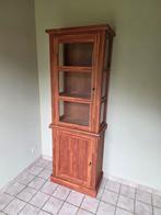 Mooie vitrinekast/buffetkast in massief teak hout, Huis en Inrichting, Kasten | Dressoirs, Ophalen, Gebruikt, Glas