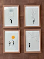 Ensemble de 4 illustrations — Blanca Gómez, Maison & Meubles, Accessoires pour la Maison | Peintures, Dessins & Photos, Neuf, Moins de 50 cm