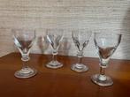 4 verres anciens à liqueur sur pied - style bistrot chic, Enlèvement