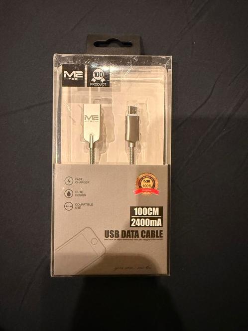 Nieuwe M2TEC USB-kabel – 100cm – Fast Charger–Nooit gebruikt, Telecommunicatie, Mobiele telefoons | Telefoon-opladers, Nieuw, Ophalen of Verzenden