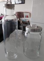 2 pots en verre avec couvercle, Enlèvement, Comme neuf, Verre