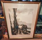 gravure signe FERDINAND JEAN LUIGINI, Antiquités & Art, Enlèvement ou Envoi