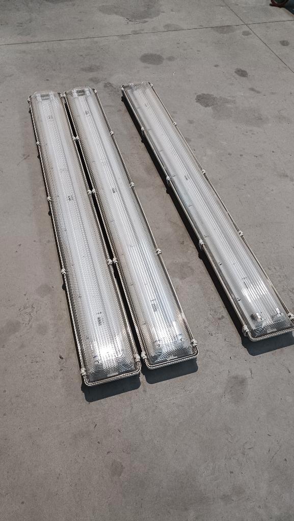 8 dubbele LED TL 150cm armaturen te koop, Doe-het-zelf en Bouw, Bouwverlichting, Zo goed als nieuw, Lamp met armatuur, Minder dan 50 watt