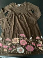 H & M bruin stretch kleedje met onderaan bloemen: 122/128, Enfants & Bébés, Vêtements enfant | Taille 128, Comme neuf, Fille, Robe ou Jupe