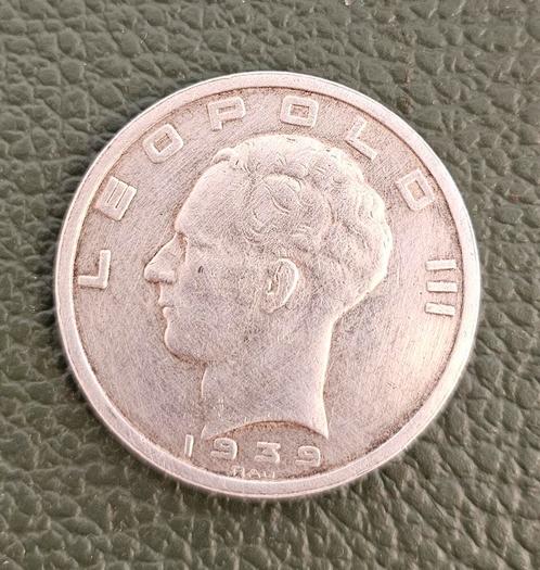 50 francs en argent - Léopold III - Belgique 1939, Postzegels en Munten, Munten | België, Losse munt, Zilver, Zilver, Ophalen of Verzenden