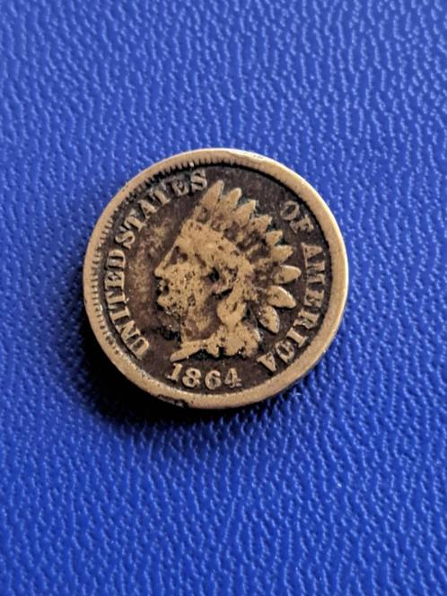 1864 USA 1 cent oude type KM# 90, Postzegels en Munten, Munten | Amerika, Losse munt, Noord-Amerika, Verzenden