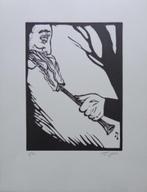 ROLAND TOPOR / KAFKA ONDERWERELD / ZW-W LINOSNEDE / 38x28cm, Ophalen of Verzenden