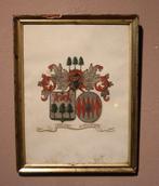 19e eeuws geschilderd familiewapen, Ophalen of Verzenden