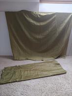 Luxe olijfgroene gordijnen met een zijdeachtige glans, Huis en Inrichting, Ophalen, Gebruikt, 100 tot 150 cm, 150 tot 200 cm