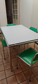 Vintage tafel met 4 stoelen, Ophalen, 100 tot 150 cm, Vintage, 50 tot 100 cm