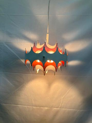 Vintage space age lamellen hanglamp Doria Leuchten Duitsland, Enlèvement ou Envoi, Utilisé