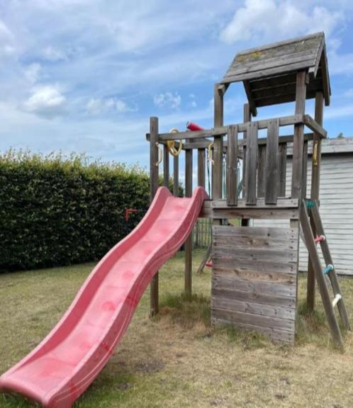 Speeltuig Jungle Gym met glijbaan en dubbele schommel, Kinderen en Baby's, Speelgoed | Buiten | Speeltoestellen, Gebruikt, Glijbaan
