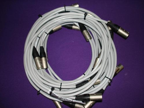 14 x 2 meter Audiokabel grijs 3 x 1,5 mm² met XLR fiches., Audio, Tv en Foto, Audiokabels en Televisiekabels, Gebruikt, Luidsprekerkabel