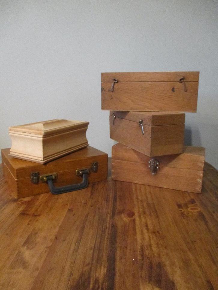 Lot houten kistjes, Maison & Meubles, Accessoires pour la Maison | Coffres, Utilisé, Enlèvement