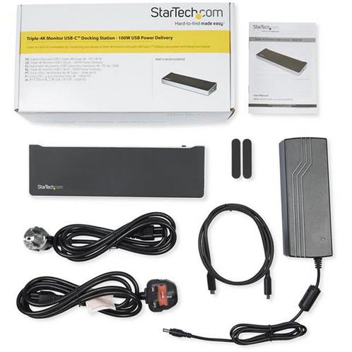 StarTech USB-C Triple 4K Docking Station, 100W power, Computers en Software, Dockingstations, Nieuw, Docking station, Laptop, Ophalen of Verzenden