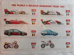 Vintage poster Marlboro world team formule 1 autosport 1987, Verzamelen, Ophalen of Verzenden, Zo goed als nieuw, Auto's