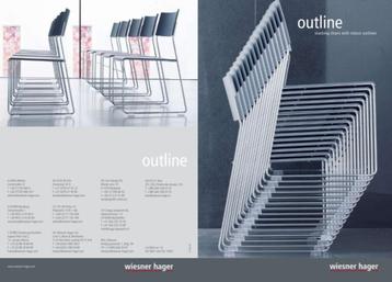 WIESNER HAGER OUTLINE 10 WITTE ZWARTE DESIGNSTOELEN beschikbaar voor biedingen