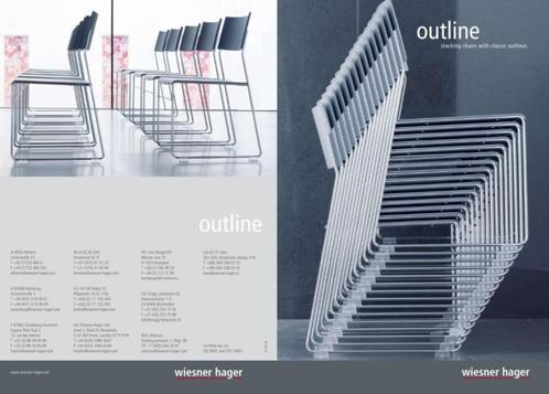 WIESNER HAGER OUTLINE 10 WITTE ZWARTE DESIGNSTOELEN, Huis en Inrichting, Stoelen, Zo goed als nieuw, Vijf, Zes of meer stoelen