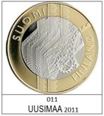 5 euros Finlande 2011 UUSIMAA, 5 euros, Finlande, Enlèvement ou Envoi