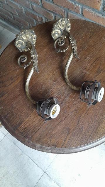 Applique, antieke wandlamp, koper beschikbaar voor biedingen