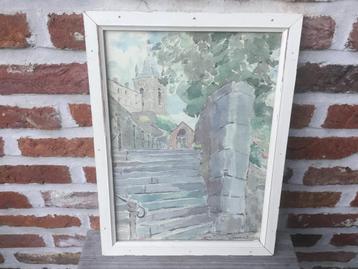 Twee akwarellen/één getekend J.Vander Brugge-34x26 en 28x23  beschikbaar voor biedingen
