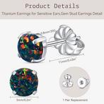 Boucles d'oreilles opales en titane | LIVRAISON GRATUITE, Bijoux, Sacs & Beauté, Boucles d'oreilles, -, -, LIMERENCIA, Argent