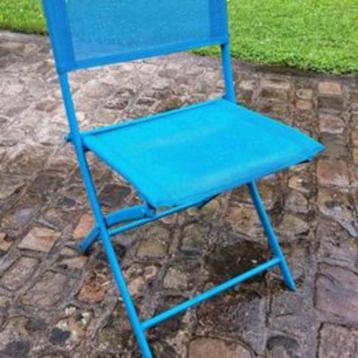 chaise pliable bleue turquoise