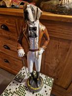 Beeld van gekostumeerde hond met stok 51cm, Verzamelen, Ophalen of Verzenden