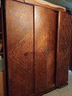 Vintage houten kast uit oorlogsjaren (art deco details), Huis en Inrichting, Kasten | Kleerkasten, Ophalen, Gebruikt, 100 tot 150 cm